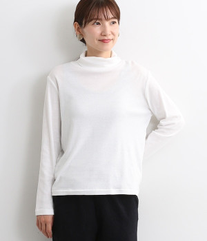 コットンフライスタートルネック(ホワイト-ONESIZE)
