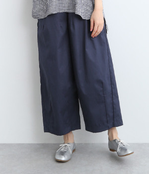 コットンサテン撥水加工コクーンパンツ(ネイビー-ONESIZE)