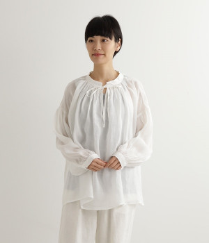 ラミーツイルムジ2wayギャザーブラウス(ホワイト-ONESIZE)