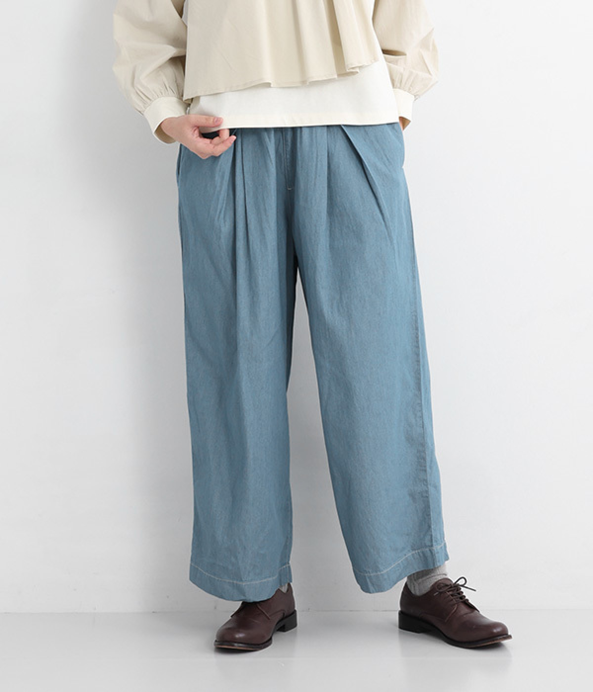 TUTIE.✨リネンデニムフロントファスナー サルペット TUTIE.✨リネン