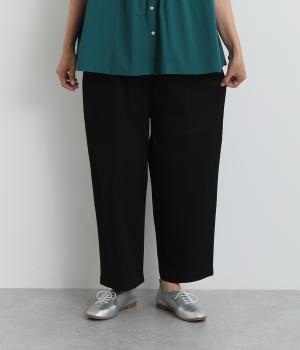 丈が選べるコットンツイルタックパンツ(ブラック-L)