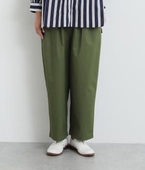 丈が選べるコットンツイルタックパンツ(モスグリーン-L)