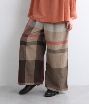 コットンリネンアムンゼンパネルチェックパンツ