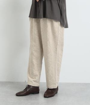 コットンリネンジャカードタックパンツ