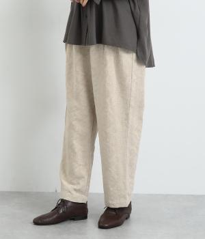 コットンリネンジャカードタックパンツ(ナチュラル-F)