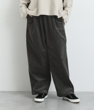 丈が選べるコーデュロイタックパンツ(チャコール-L)