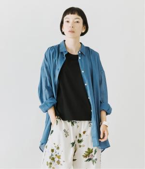 ラミーコットンローンロングシャツ(ブルー-ONESIZE)