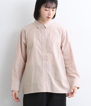 コットンストライプボールシャツ