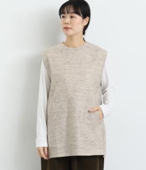 コットンリネンジャカードジャージベスト