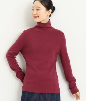 コットンウールニット　タートルネックプルオーバー(ボルド―-F)
