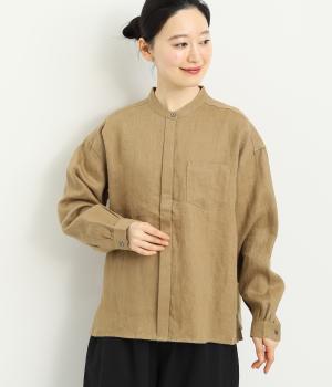 リネン　起毛ブラウス(ベージュ-F)