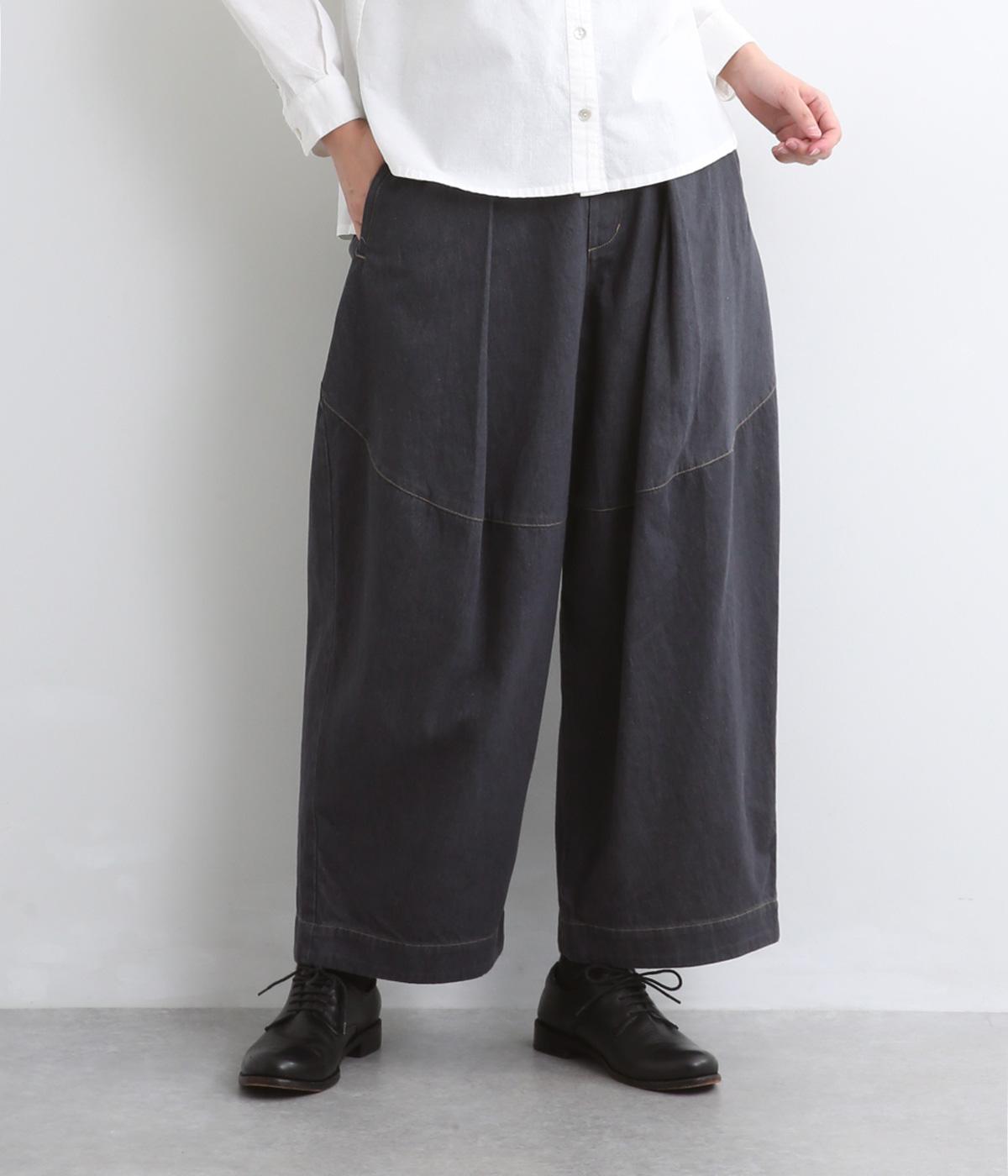 コットンデニムコクーンパンツ(ネイビー-F)