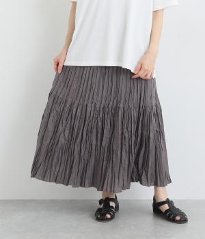 しわ加工プリーツスカート
