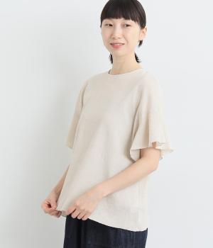 高島ちぢみフレア袖ブラウス(ライトグレー-ONESIZE)