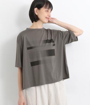 かすれボーダープリントTシャツ