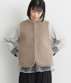 フェイクムートンボンディングベスト(モカ-ONESIZE)