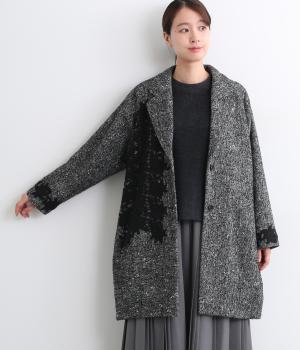 ヘリンボーンレース刺繍コート
