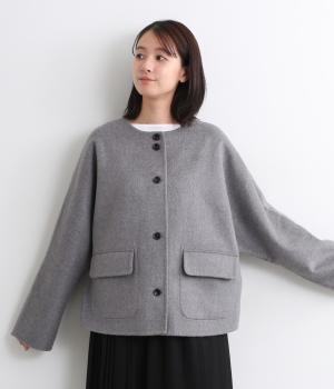 リバーシブルカシミヤ混ウールジャケット