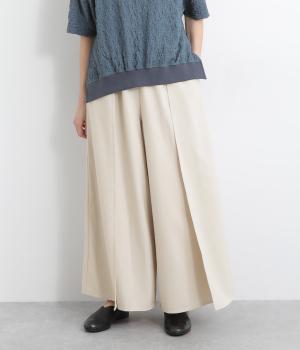 ドライタッチワイドフレアサイドラップ風パンツ