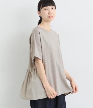 コットンメランジ天竺切替フレアギャザー2wayプルオーバー