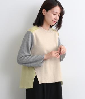 カラーブロッキングニットソープルオーバー