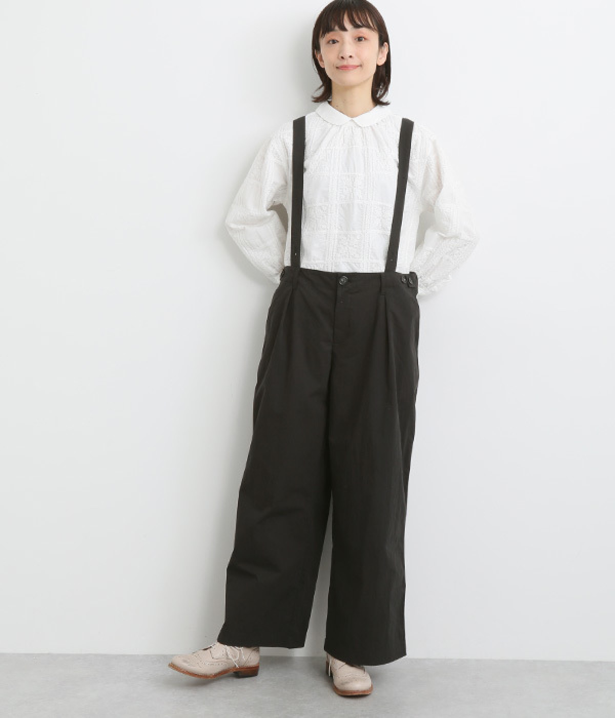 リネン　サスペンダー　サルエルパンツ サルエルパンツ メンズ レディース デニム サルエル