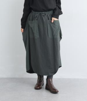 スラブ度詰め天竺ビックポケット変形バルーンスカート