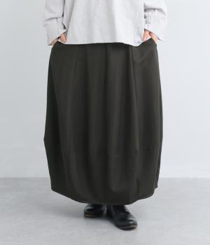 レーヨンナイロンツイルコクーンスカート(ダークチャコール-F)