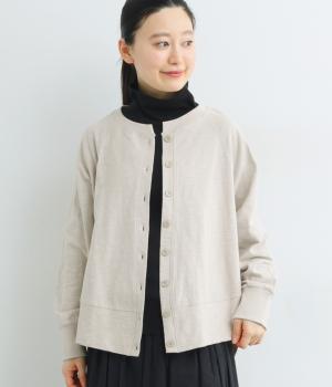 スラブ度詰め天竺ドルマンカーディガン(ライトベージュ-F)