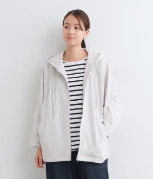 スラブ度詰め天竺ワイドドルマンパーカー(ライトグレー-F)