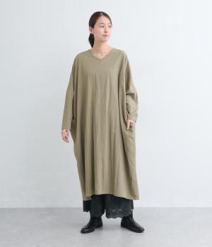 ウォッシュ加工ドルマンコクーンワンピース