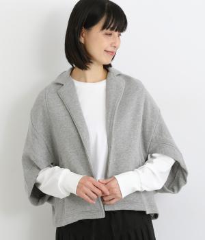 スラブメランジ裏毛ドルマンテーラードジャケット