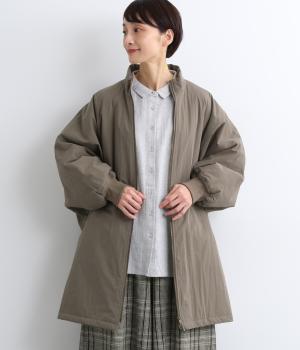 コットンナイロン中綿袖リブドルマンZIPコート
