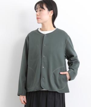 ベロア裏毛パイピングジャケット(ダークグリーン-F)