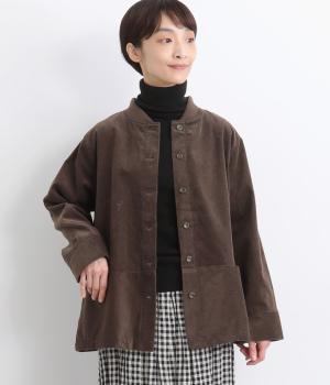 コーデュロイ襟リブ切替ブルゾン