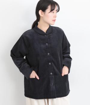 コーデュロイ襟リブ切替ブルゾン(ネイビー-F)