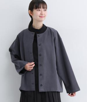 コットンピーチ起毛加工ジャケット(ネイビー-F)