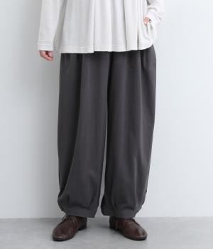 コットン天竺タックイージーパンツワイドパンツ