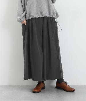 コットンレーヨン起毛ツイルバイオサイドポケットスカート風パンツ