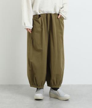 コットンレーヨン起毛ツイルバイオタックワイドパンツ(カーキベージュ-F)