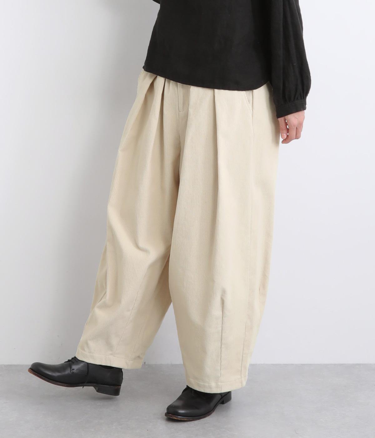 コーデュロイタックワイドパンツ(ライトベージュ-F)