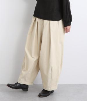 コーデュロイタックワイドパンツ(ライトベージュ-F)