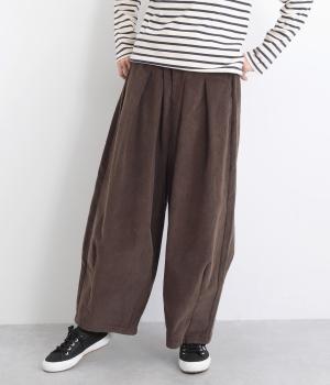 コーデュロイタックワイドパンツ(ダークブラウン-F)