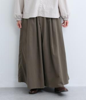 コットンツイルピーチ起毛キュロットパンツ(ダークブラウン-F)