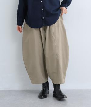 コットンツイルピーチ起毛ワイドパンツ