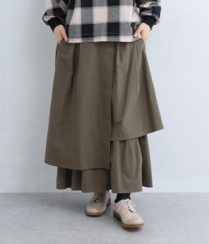 コットンツイルピーチ起毛アシンメトリースカート