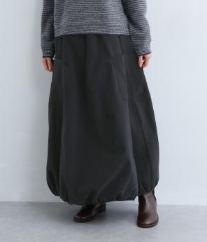 コットンピーチ起毛加工バルーンスカート(ブラック-F)
