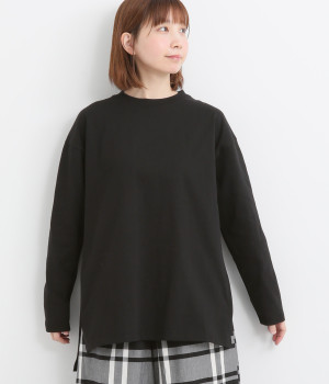 ヘビーオンスコットン前後差プルオーバー(ブラック-ONESIZE)