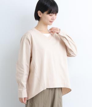 ベビーオンスコットン布帛切替Ｖネックプルオーバー