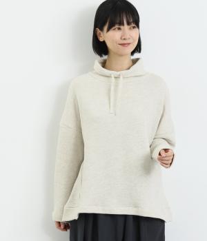 スラブメランジ毛ひも付きタートルネックプルオーバー(トップホワイト-F)